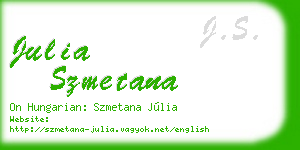 julia szmetana business card